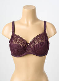 Sutien fără armatură sutien cupe întregi cu decolteu înalt violet EMPREINTE femme