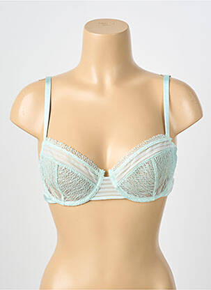 Sutien efect material satinat sutien cupe întregi cu decolteu înalt verde SIMONE PERELE femeie