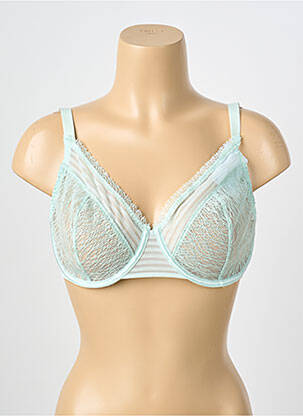 Sutien efect material satinat sutien cupe întregi cu decolteu înalt verde SIMONE PERELE femeie