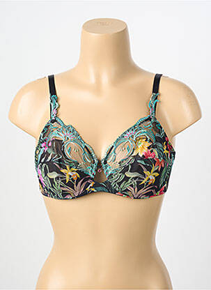 Sutien ușoară și transparentă sutien cupe întregi cu decolteu înalt negru MONIGA femme