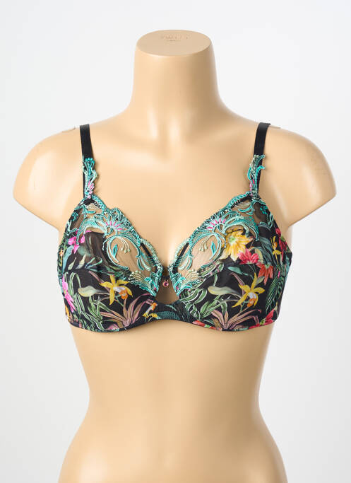 Sutien ușoară și transparentă sutien cupe întregi cu decolteu înalt negru MONIGA femme