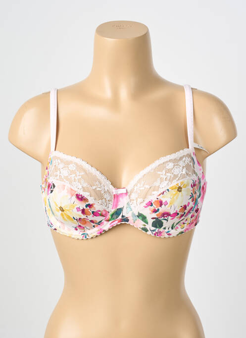 Sutien broderie sutien cupe întregi cu decolteu înalt roz CONTURELLE femme