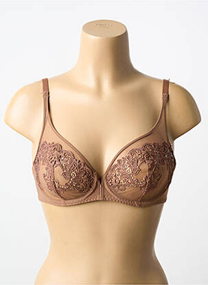Sutien broderie sutien cupe întregi cu decolteu înalt maro SIMONE PERELE femeie