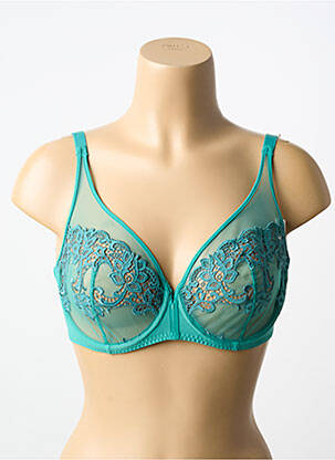 Sutien broderie sutien cupe întregi cu decolteu înalt albastru SIMONE PERELE femeie