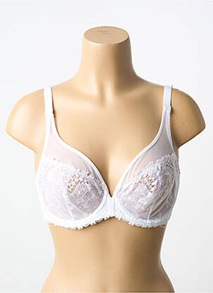 Sutien broderie sutien cupe întregi cu decolteu înalt alb SIMONE PERELE femeie