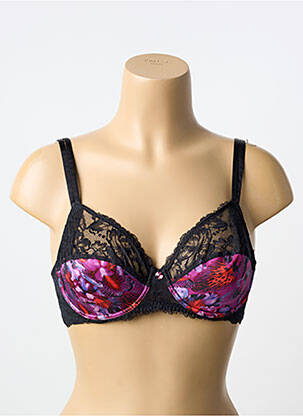 Sutien efect material satinat sutien cupe întregi cu decolteu înalt negru LISE CHARMEL femeie