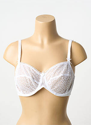 Sutien ușoară și transparentă sutien cupe întregi cu decolteu înalt alb EMPREINTE femme