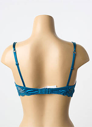 Sutien efect material satinat sutien balconet cu decolteu înalt albastru LISE CHARMEL femeie