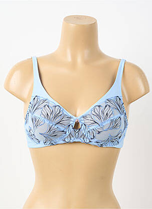 Sutien fără armatură sutien cupe întregi cu decolteu înalt albastru FLORALE BY TRIUMPH femeie