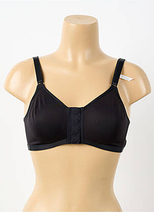 Sutien efect material satinat sutien cupe întregi cu decolteu înalt negru FELINA femeie