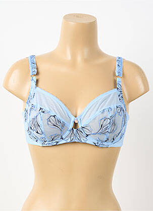 Sutien ușoară și transparentă sutien cupe întregi cu decolteu înalt albastru FLORALE BY TRIUMPH femeie