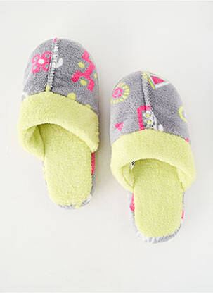 Papuci/pantofi de casă vârf rotund toc plat până la 3 cm gri MASSANA femme