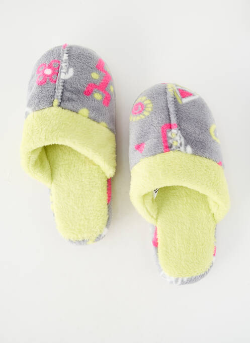 Papuci/pantofi de casă vârf rotund toc plat până la 3 cm gri MASSANA femme