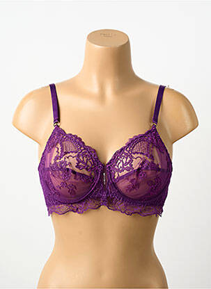 Sutien efect material satinat sutien cupe întregi cu decolteu înalt violet LISE CHARMEL femeie