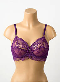 Sutien efect material satinat sutien cupe întregi cu decolteu înalt violet LISE CHARMEL femeie