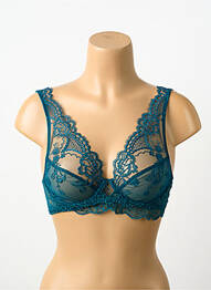 Sutien efect material satinat sutien cupe întregi cu decolteu înalt verde LISE CHARMEL femme