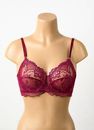 Sutien efect material satinat sutien cupe întregi cu decolteu înalt roz LISE CHARMEL femme