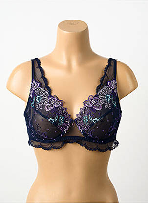 Sutien efect material satinat sutien cupe întregi cu decolteu înalt albastru LISE CHARMEL femme