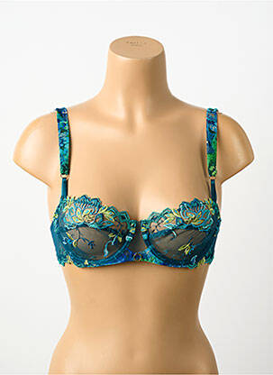 Sutien efect material satinat sutien cupe întregi cu decolteu înalt verde LISE CHARMEL femeie