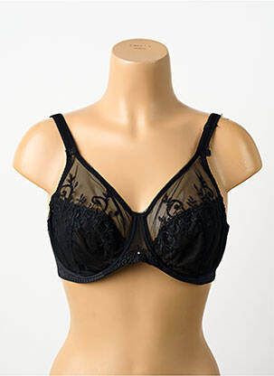 Sutien efect material satinat sutien cupe întregi cu decolteu înalt negru EMPREINTE femeie