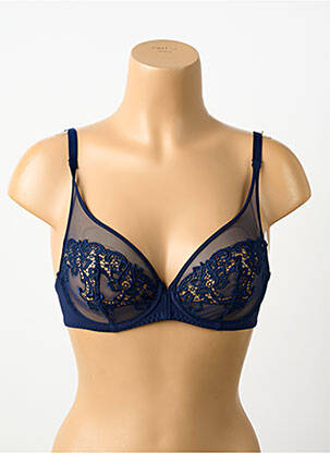 Sutien broderie sutien cupe întregi cu decolteu înalt albastru SIMONE PERELE femeie