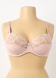 Sutien efect material satinat sutien cupe întregi cu decolteu înalt roz PRIMADONNA femme