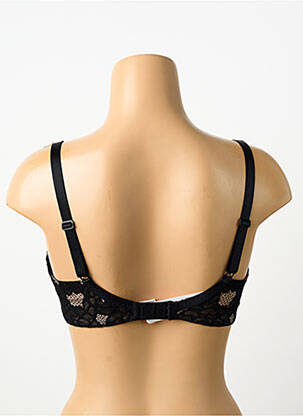 Sutien efect material satinat sutien cupe întregi cu decolteu înalt negru ANTIGEL femeie