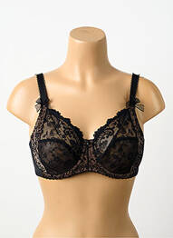 Sutien efect material satinat sutien cupe întregi cu decolteu înalt negru EMPREINTE femme