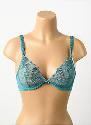 Sutien efect material satinat sutien cupe întregi cu decolteu înalt verde SIMONE PERELE femeie