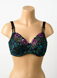 Sutien efect material satinat sutien cupe întregi cu decolteu înalt negru PRIMADONNA femme