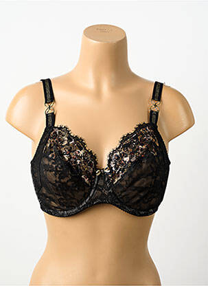 Sutien efect material satinat sutien cupe întregi cu decolteu înalt negru PRIMA DONNA femme