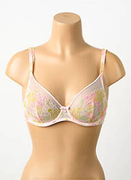 Sutien efect material satinat sutien cupe întregi cu decolteu înalt roz MARIE JO femme