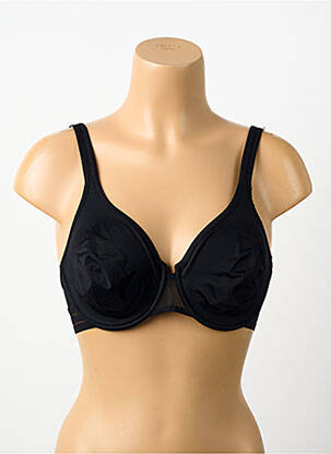 Sutien efect material satinat sutien cupe întregi cu decolteu înalt negru MAISON LEJABY femeie