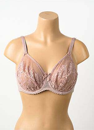 Sutien efect material satinat sutien cupe întregi cu decolteu înalt violet PRIMADONNA femeie