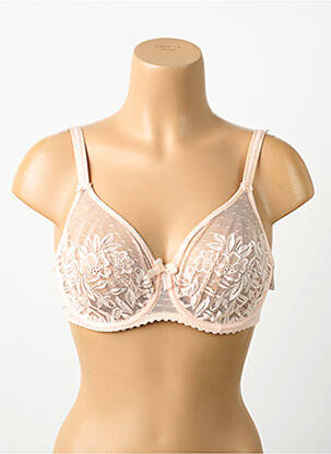Sutien efect material satinat sutien cupe întregi cu decolteu înalt roz PRIMADONNA femeie