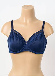 Sutien efect material satinat sutien cupe întregi cu decolteu înalt albastru PRIMADONNA femme