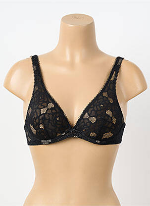 Sutien efect material satinat sutien cupe întregi cu decolteu înalt negru ANTIGEL femeie