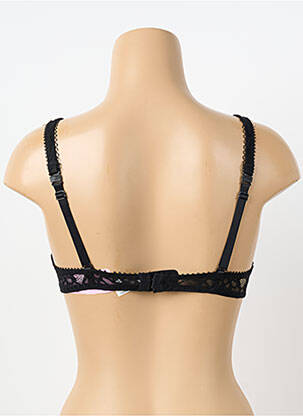 Sutien efect material satinat sutien cupe întregi cu decolteu înalt negru ANTIGEL femeie