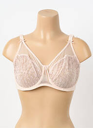 Sutien efect material satinat sutien cupe întregi cu decolteu înalt roz EMPREINTE femme
