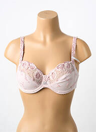 Sutien efect material satinat sutien cupe întregi cu decolteu înalt roz CONTURELLE femme