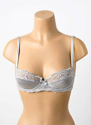 Sutien efect material satinat sutien balconet cu decolteu înalt argintiu LISE CHARMEL femeie