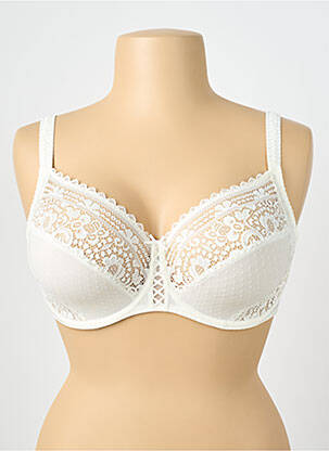 Sutien broderie sutien cupe întregi cu decolteu înalt bej MAISON LEJABY femme