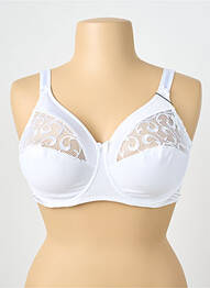 Sutien efect material satinat sutien cupe întregi cu decolteu înalt alb EMPREINTE femme