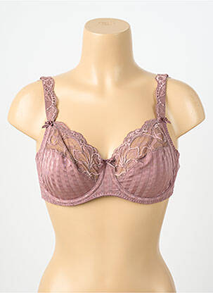 Sutien efect material satinat sutien cupe întregi cu decolteu înalt violet PRIMADONNA femeie