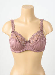 Sutien efect material satinat sutien cupe întregi cu decolteu înalt violet PRIMADONNA femme