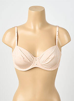 Sutien efect material satinat sutien cupe întregi cu decolteu înalt roz MARIE JO femeie