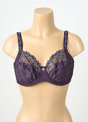 Sutien efect material satinat sutien cupe întregi cu decolteu înalt violet PRIMADONNA femeie
