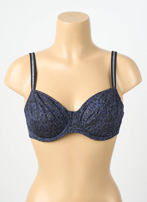 Sutien efect material satinat sutien cupe întregi cu decolteu înalt albastru MARIE JO femme