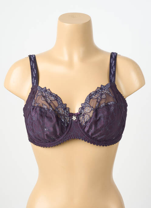 Sutien efect material satinat sutien cupe întregi cu decolteu înalt violet PRIMA DONNA femme