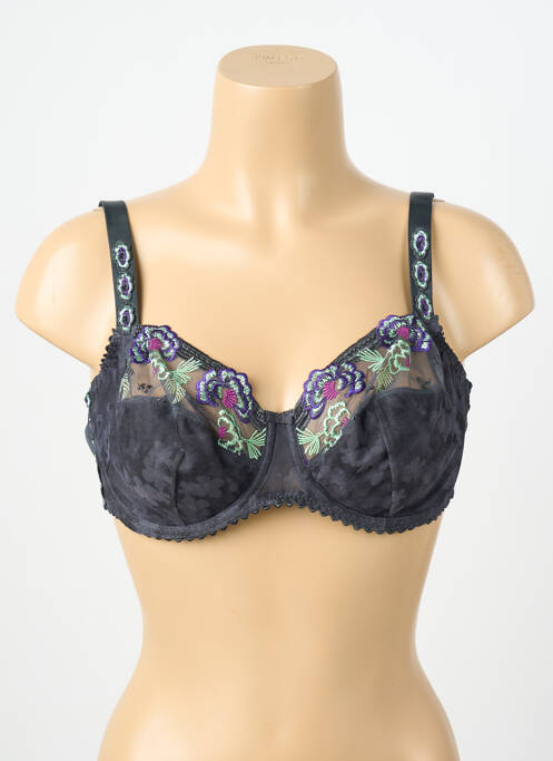 Sutien ușoară și transparentă sutien cupe întregi cu decolteu înalt gri PRIMA DONNA femme